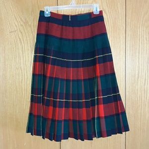 Reversible Wool Plaid Pleated Skirt Sz S?